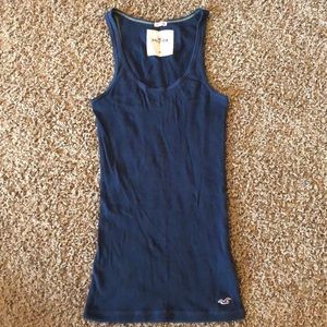 Hollister navy blue stretch tank top